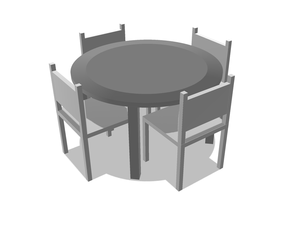Table de jardin ronde avec chaises