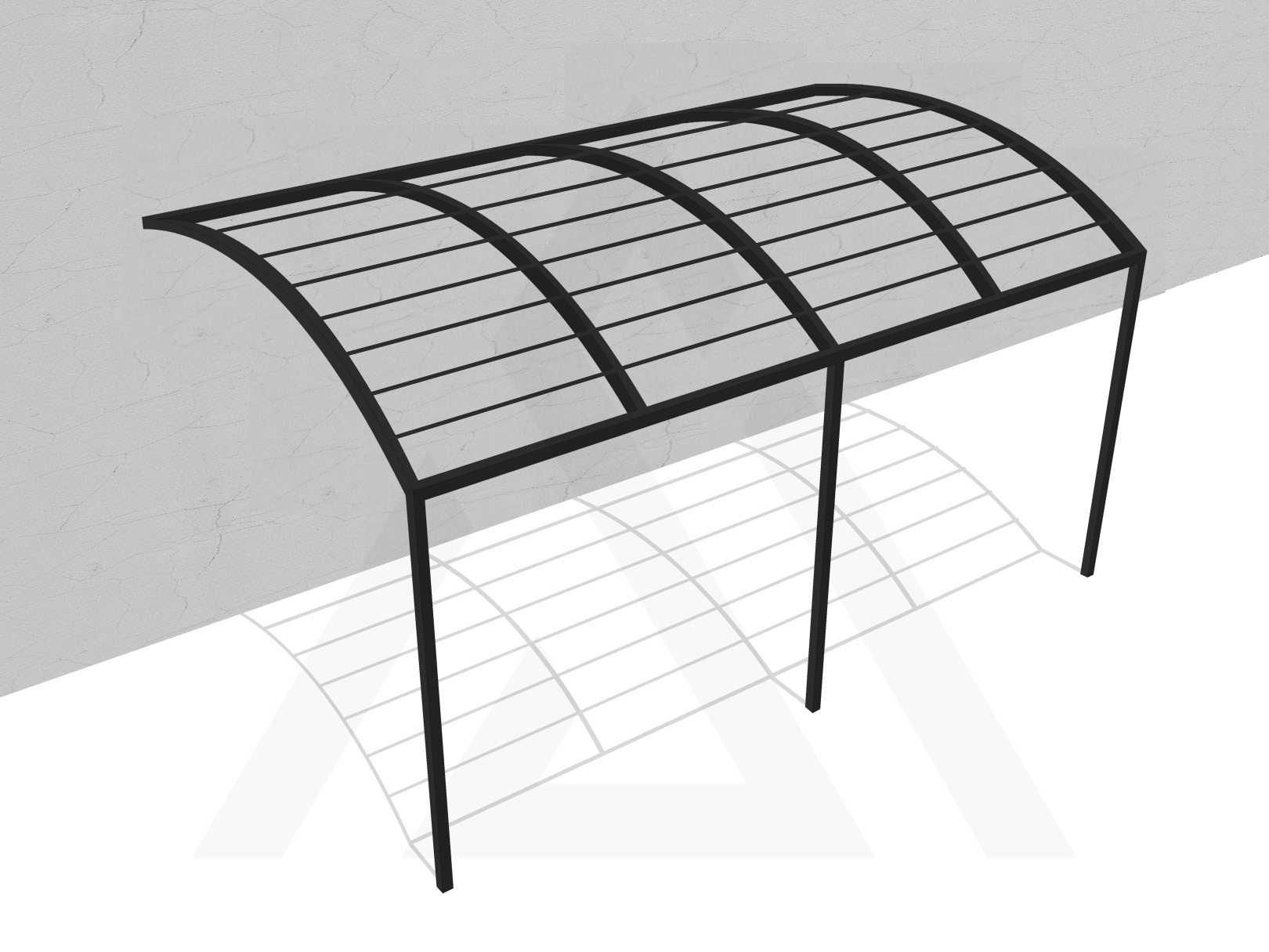 bache pour pergola murale bombée métallique