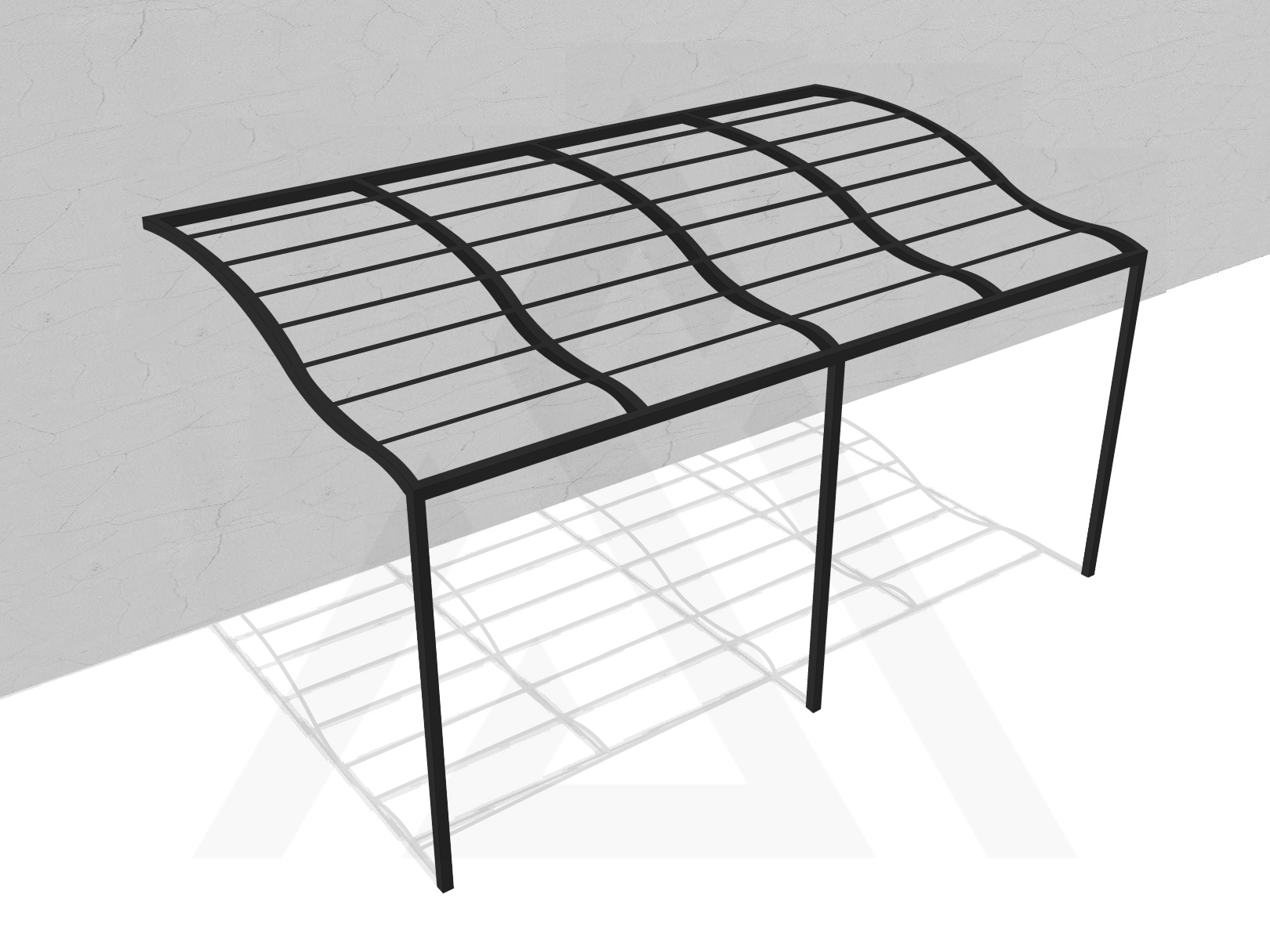 bache pour pergola murale à vague métallique