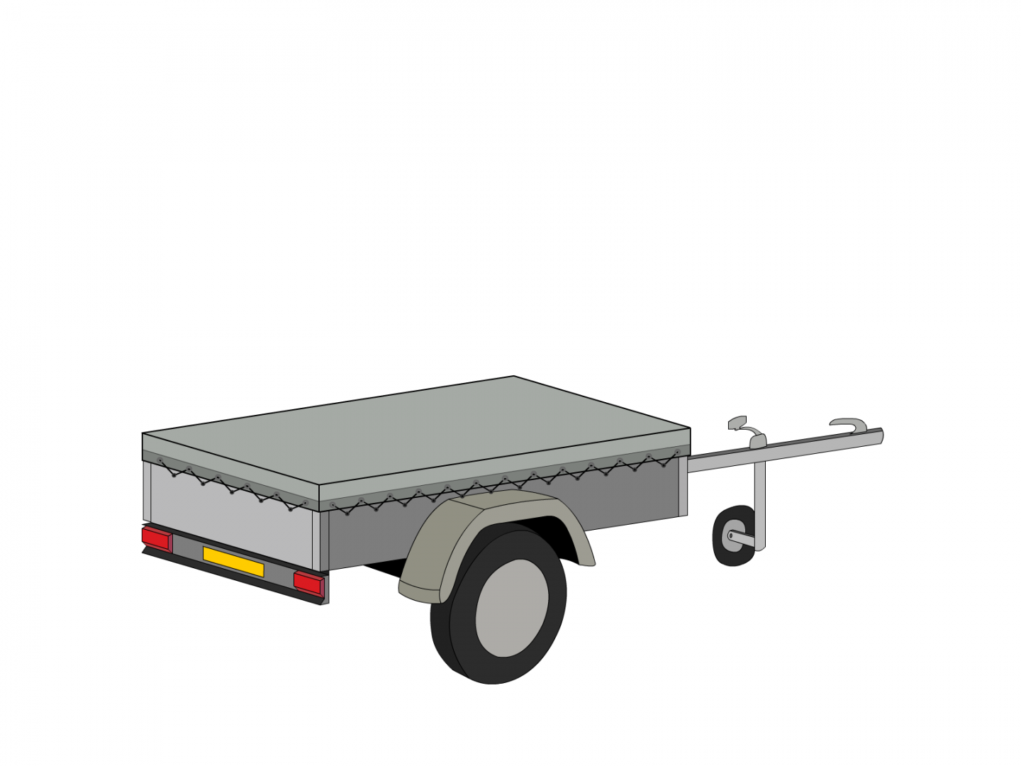 Bâche pour remorque ERKA Type980 PTAC 495 kg N°1590598  en Membrane PVC 670gr/m² Gris clair RAL 7038