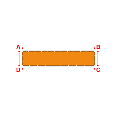 Bâche Rectangle en Solar 590 : bâche spéciale protection solaire & grand choix de coloris Orange - 502V3-8204C - 2.82x0.60m
