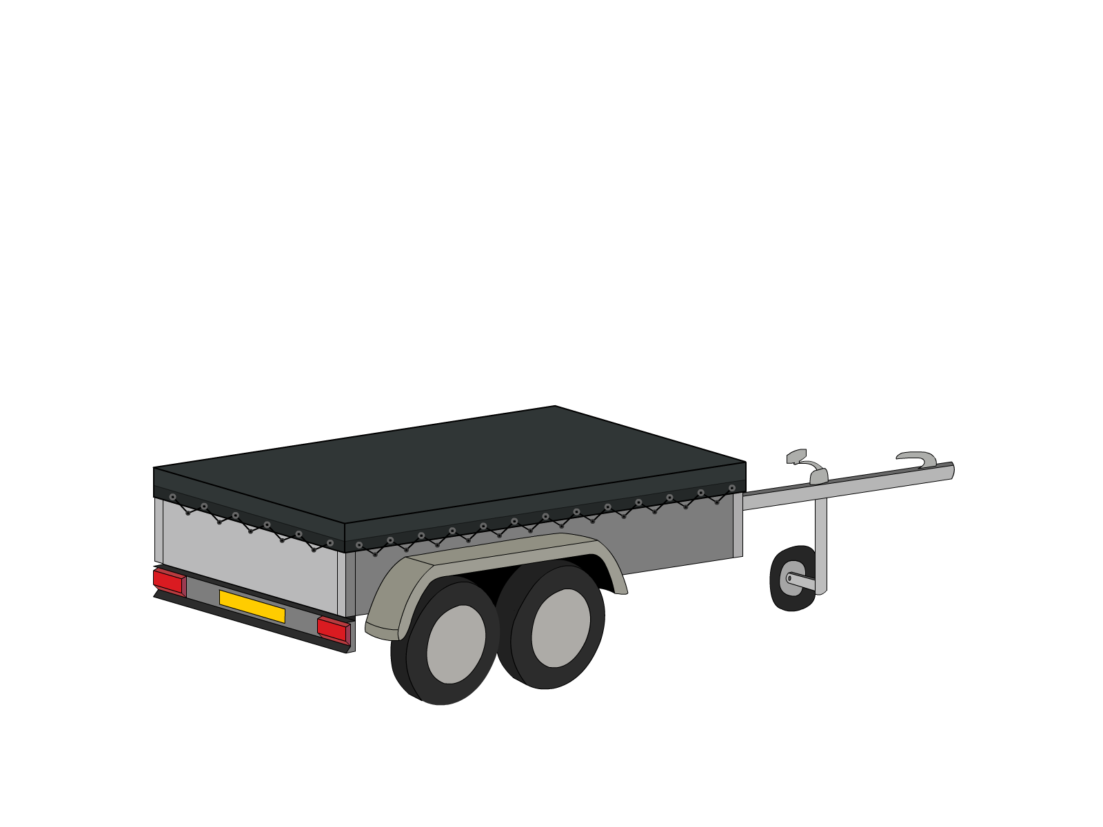 Bâche pour remorque bagagère Basse droite en Protect 670 : La référence en matière de protection étanche Gris anthracite RAL 7016