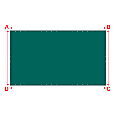 Bâche Rectangle en Protect 670 : La référence en matière de protection étanche Vert industrie RAL 6026 - 4.00x2.30m