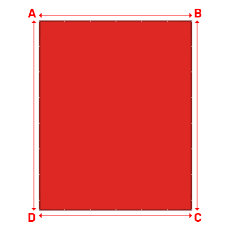 Bâche Rectangle en Protect 670 : La référence en matière de protection étanche Rouge RAL 3002 - 5.50x6.83m